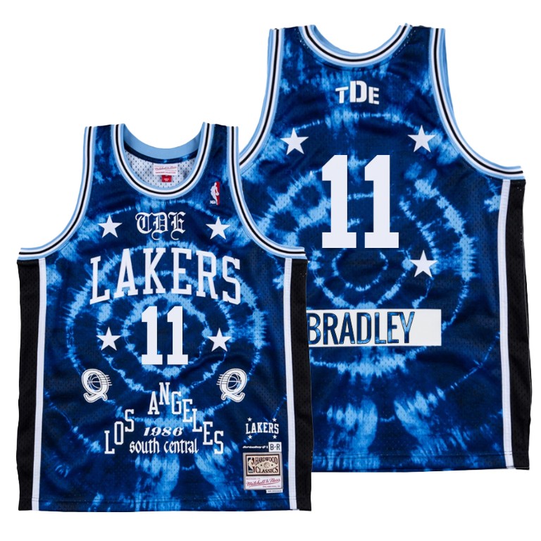 Men's Los Angeles Lakers Avery Bradley #11 NBA ScHoolboy Q Limited Edition REMIX Blue Basketball Jersey VWO7383QF